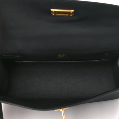 Hermes Swift Kelly Pochette Clutch Black 5 of 11