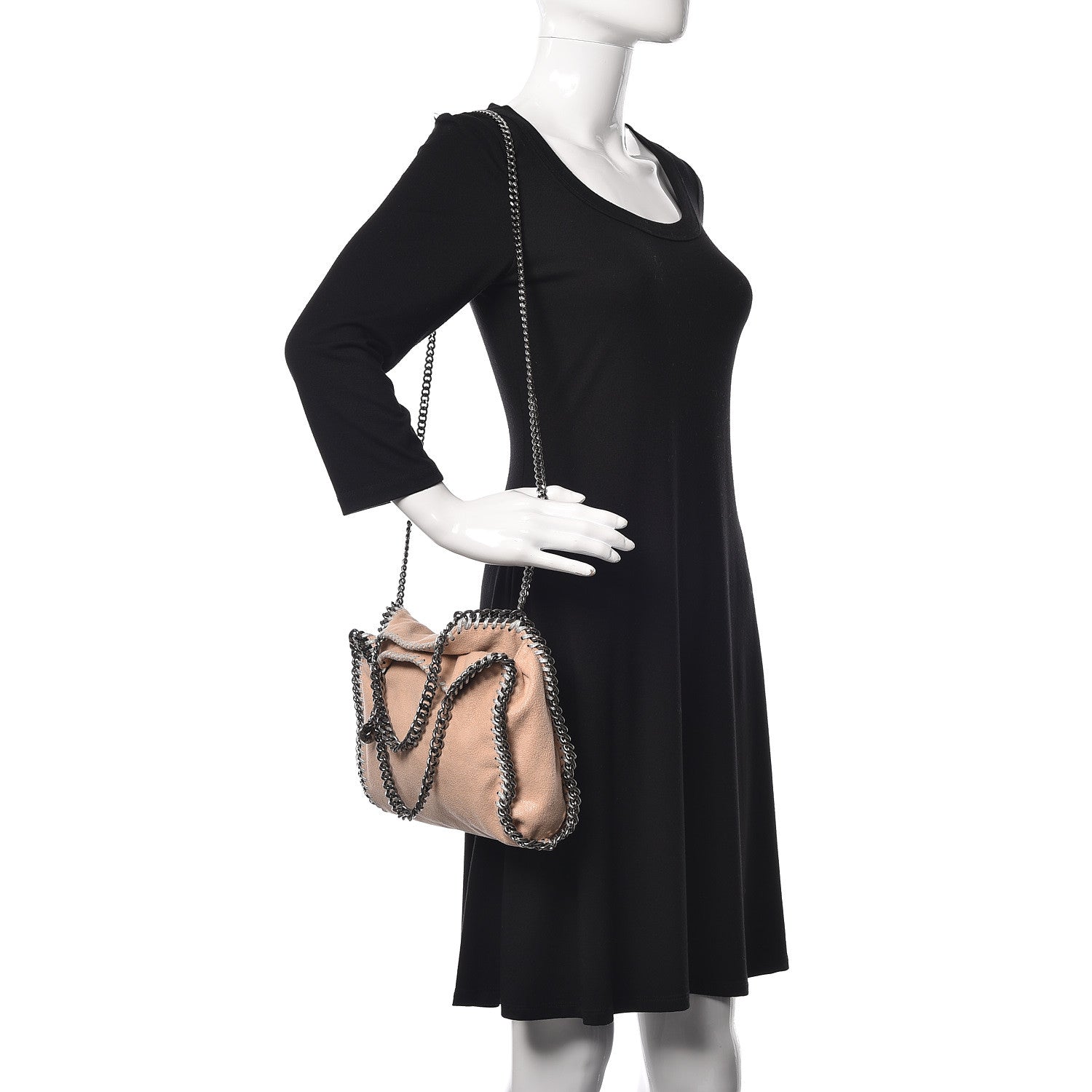 Stella McCartney Shaggy Deer Mini Falabella Fold Over Tote Powder 2 of 12