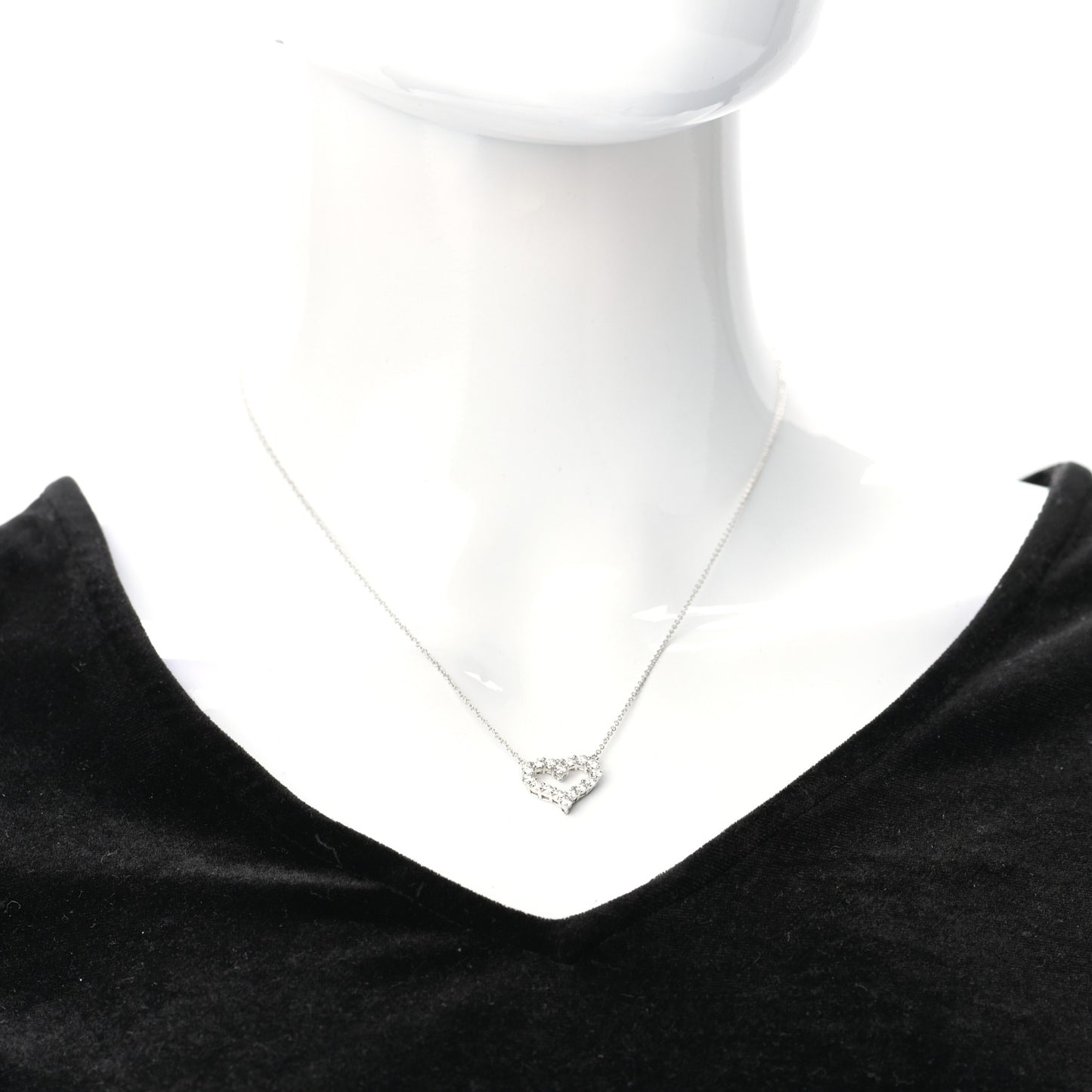 Platinum Diamond Small Heart Pendant Necklace