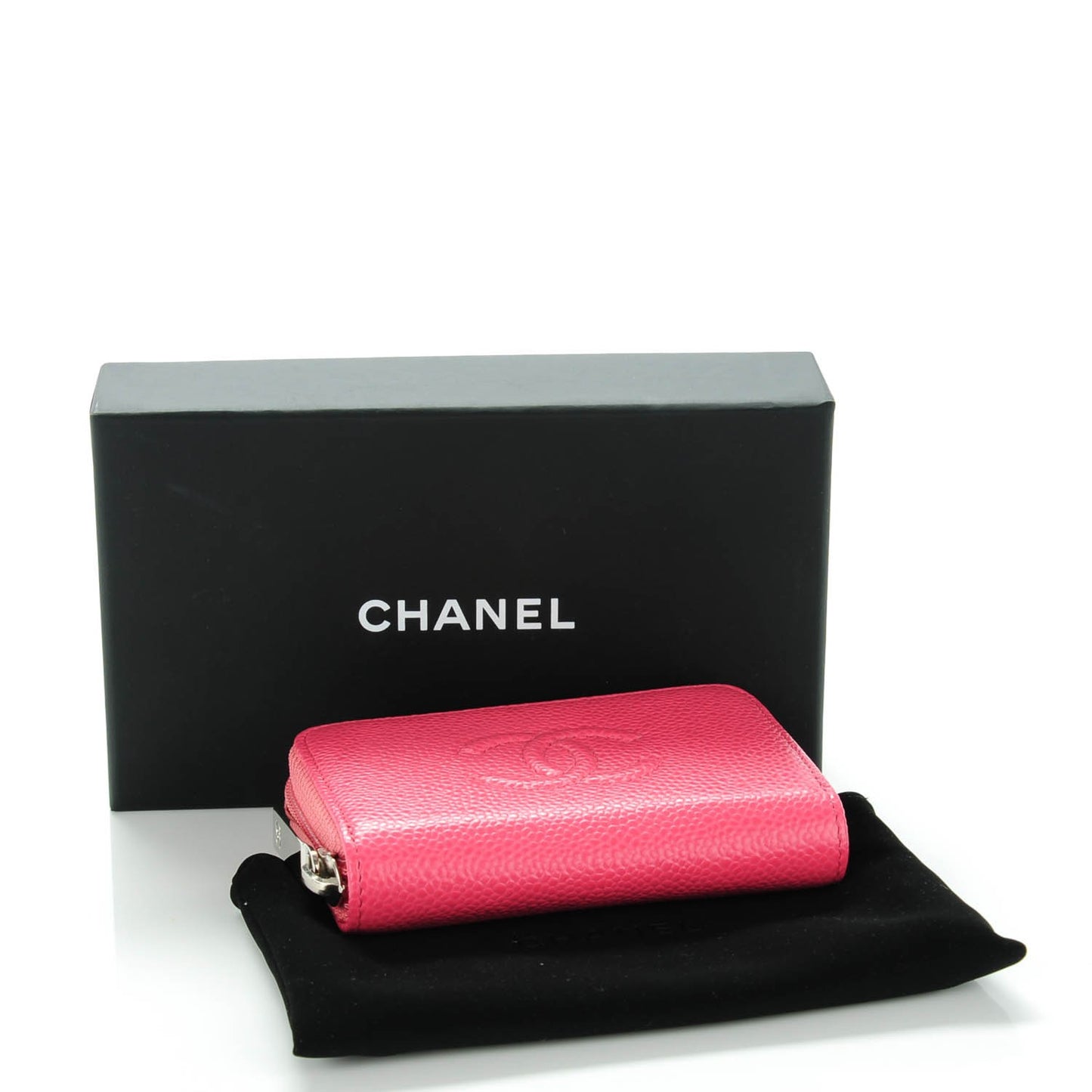 Caviar Timeless CC Zip Around Coin Purse Pink