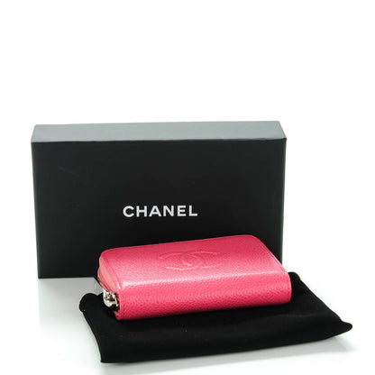 Chanel Caviar Timeless CC Zip Around Coin Purse Pink 4 of 7