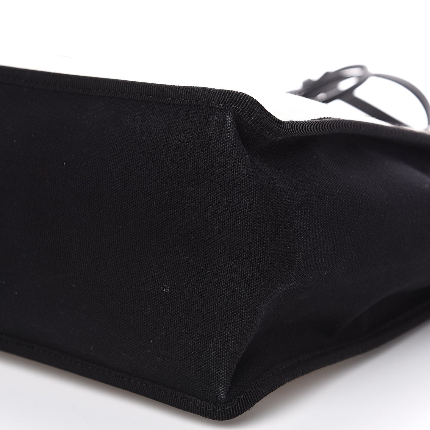 Canvas Calfskin Let's Demonstrate Small Tote White Black