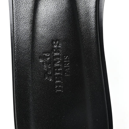 Hermes Calfskin Astrologie Bandana Oran Sandals 35.5 Black White 8 of 10