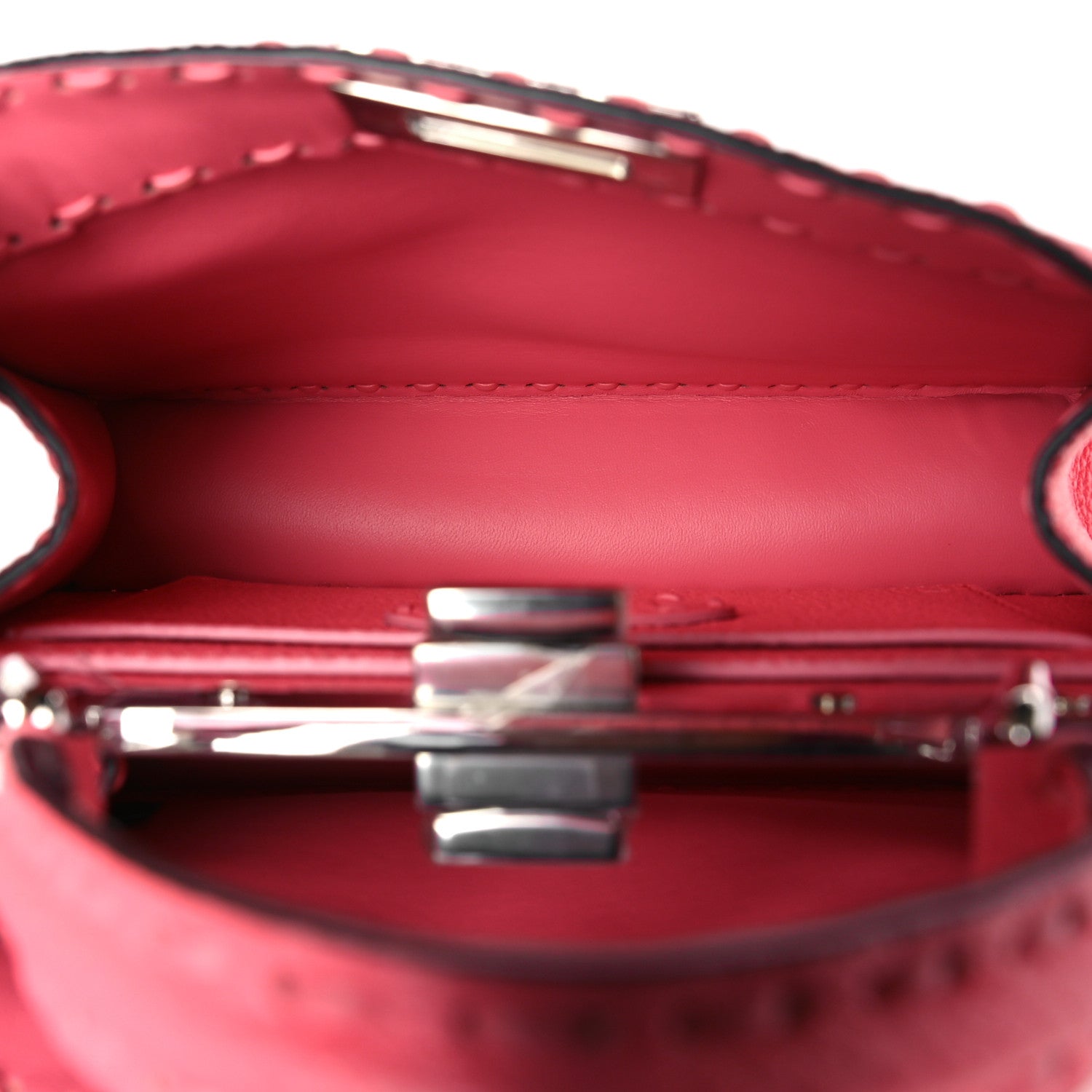 Fendi Cuoio Roma Sellerissima Nappa Sintetica Tape Stitch Small Peekaboo I SEE U Satchel Pink Dalia 5 of 13