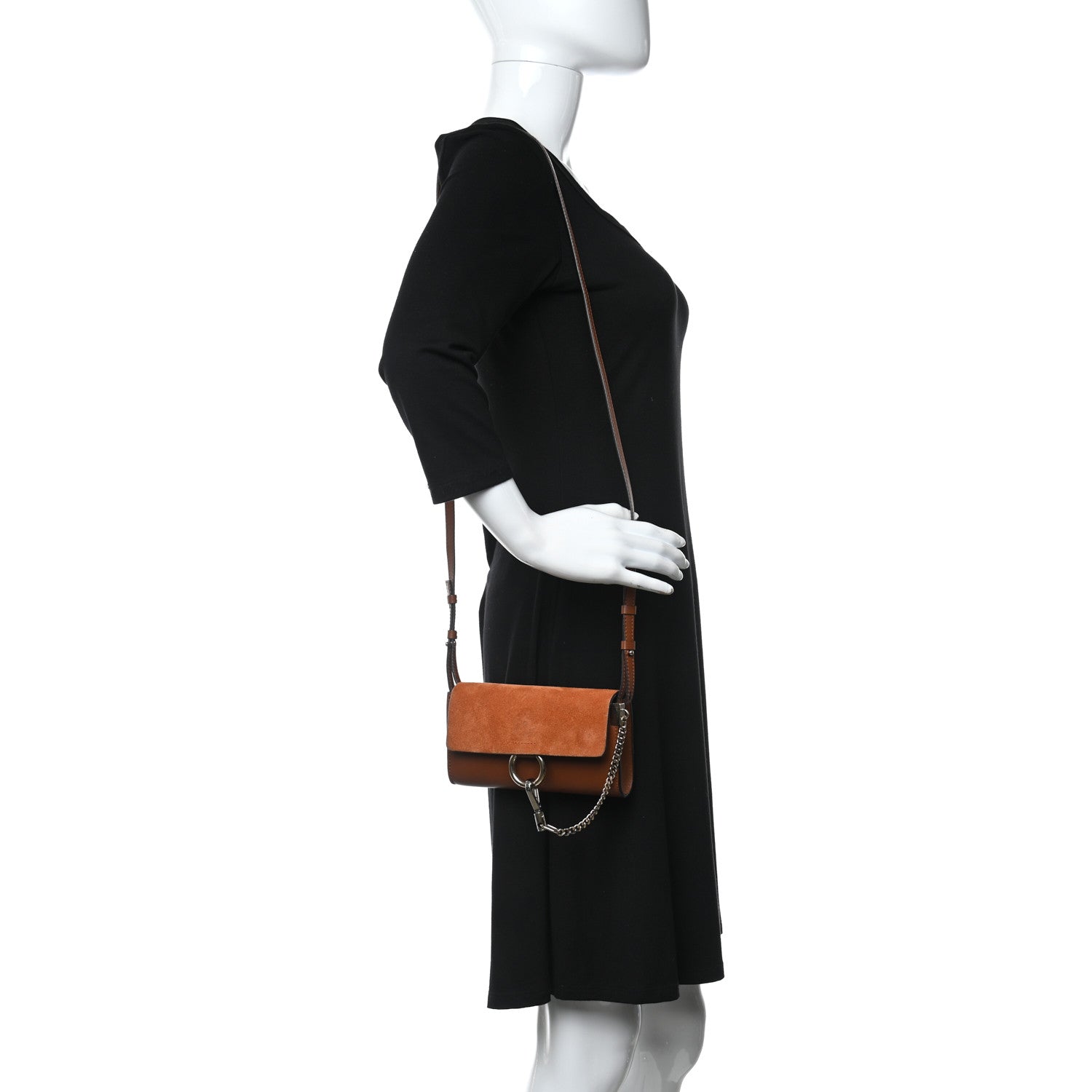 Chloe Suede Calfskin Faye Wallet On Strap Tan 2 of 9
