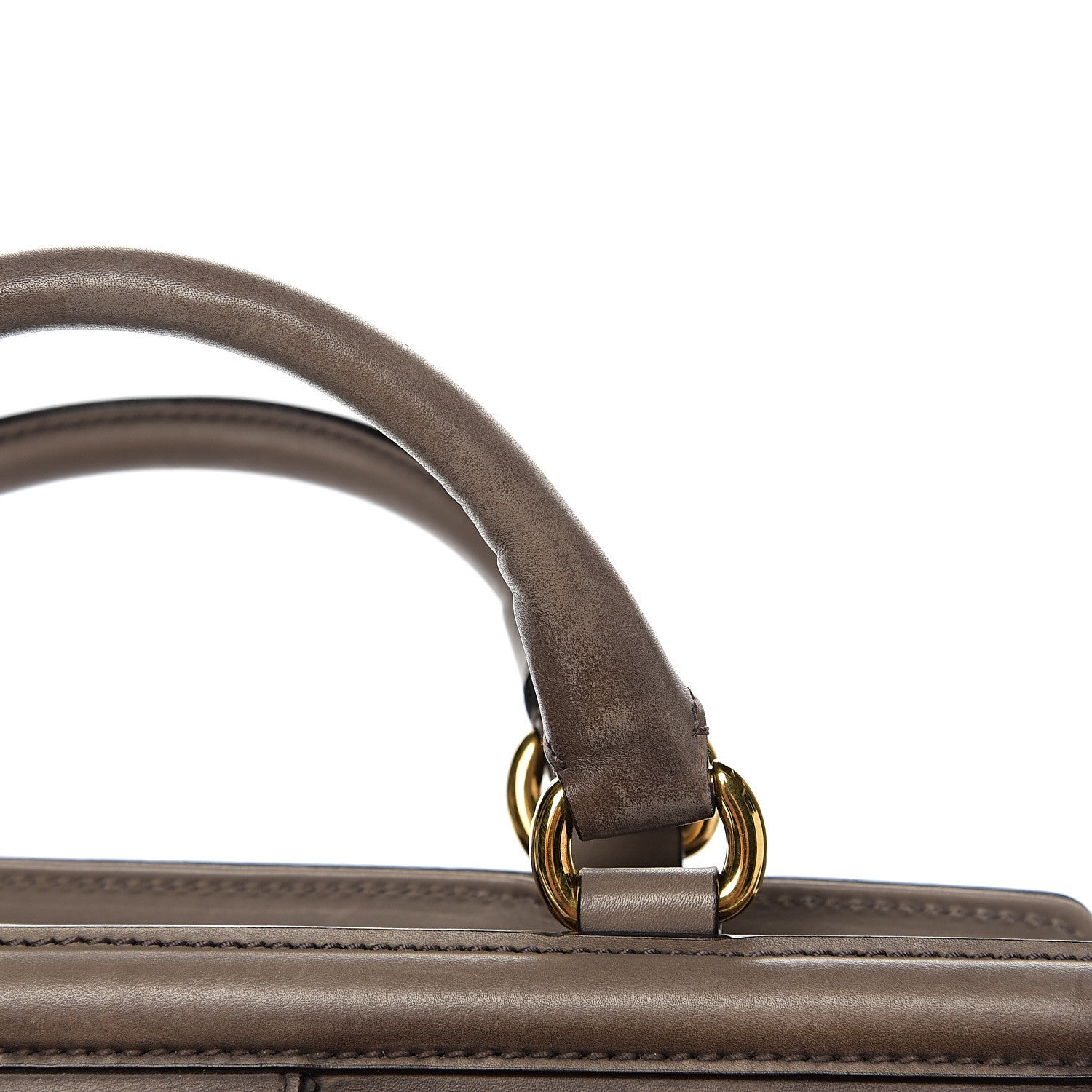 Gucci Calfskin Duilio Brogue Top Handle Bag Grey 9 of 17
