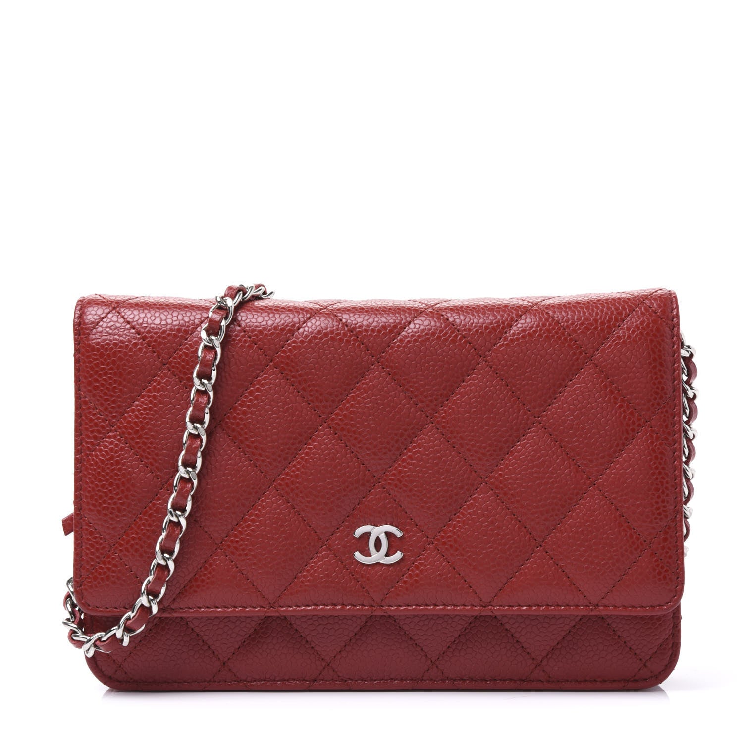 Chanel Caviar Quilted Wallet On Chain WOC Red 1 of 10