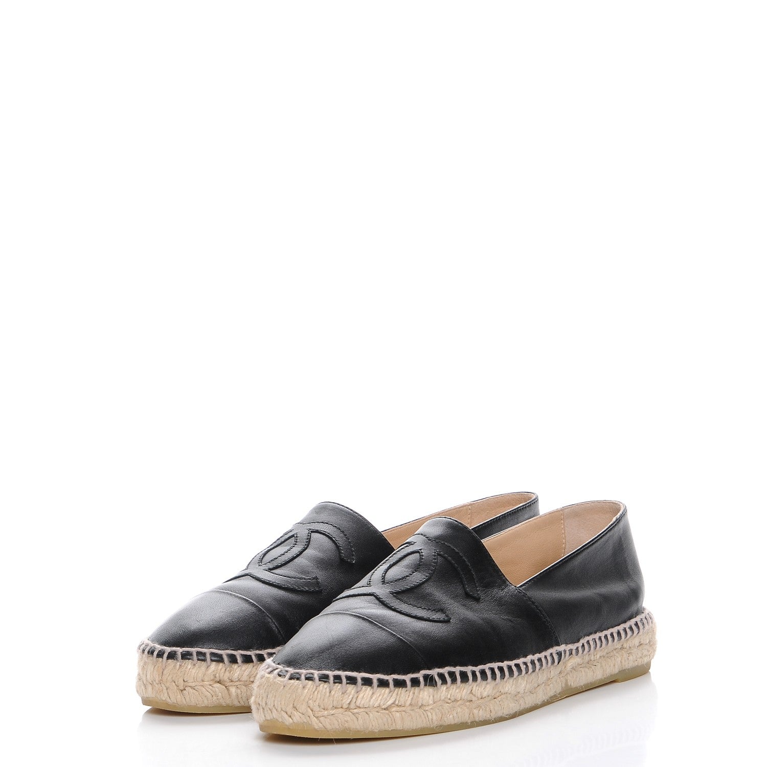 Chanel Lambskin CC Espadrilles 41 Black 3 of 10