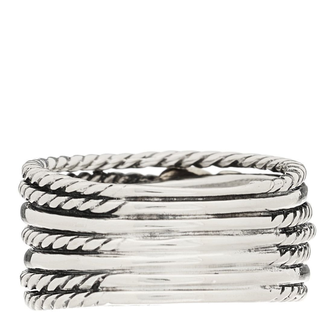 David Yurman Sterling Silver 18K Yellow Gold Double X Crossover Ring 58 8.5 3 of 4