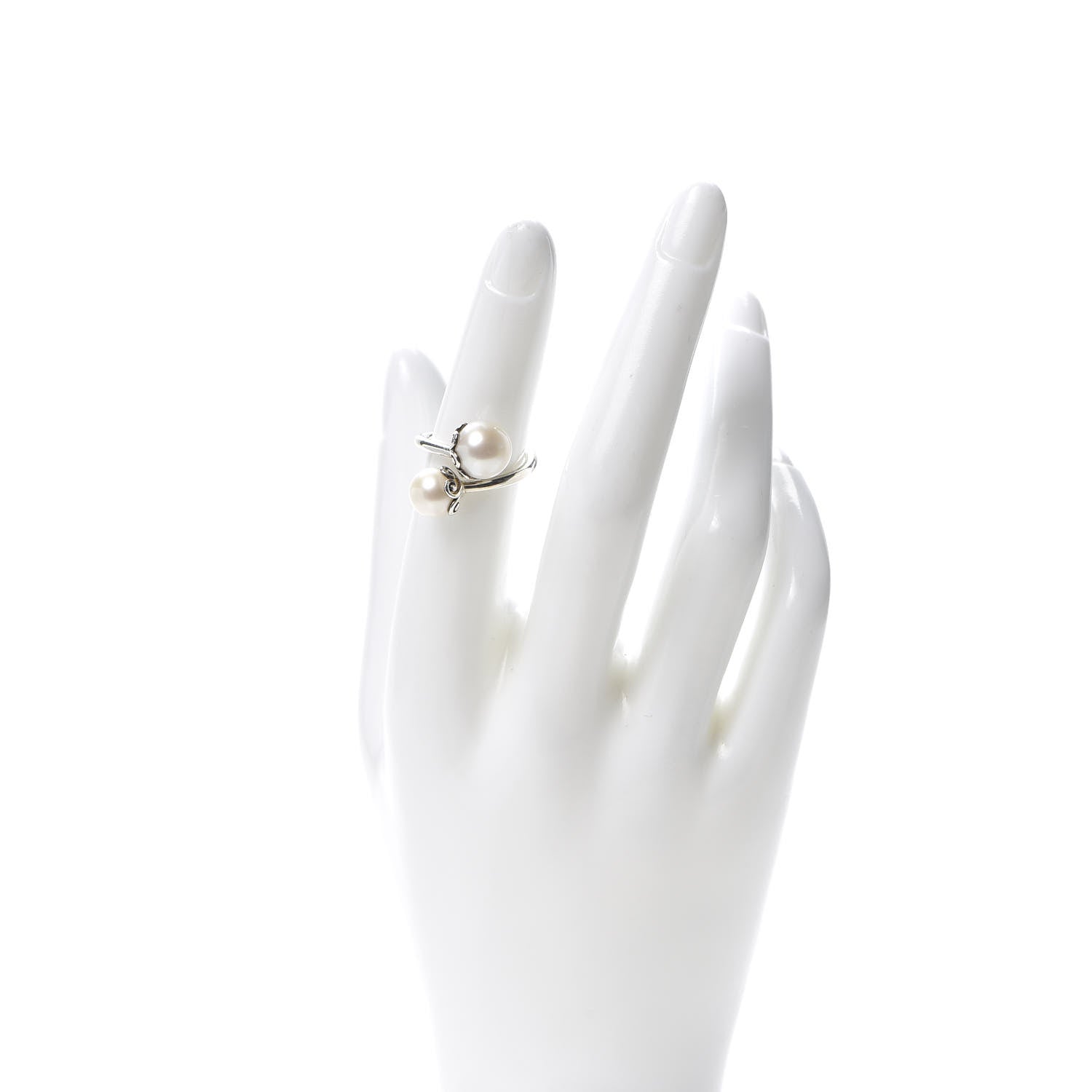 Tiffany Sterling Silver Freshwater Pearl Paloma's Venezia Goldoni Heart Ring 49 5 2 of 4