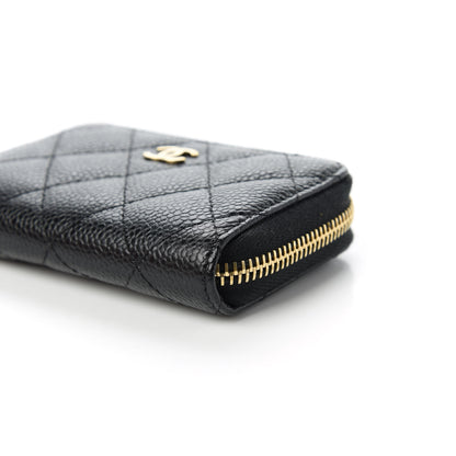 Chanel Caviar Quilted Zip Coin Purse Black 7 of 10