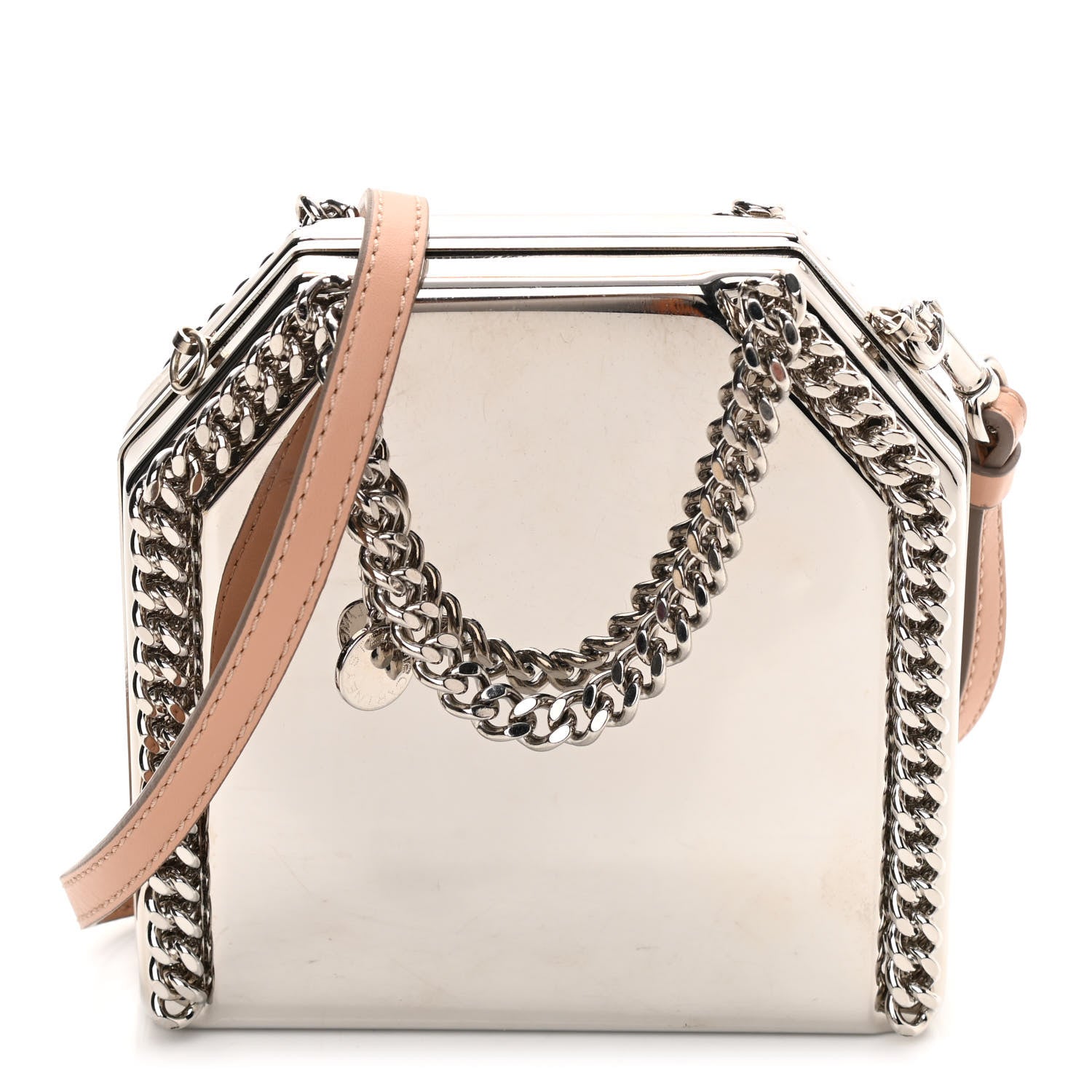 Stella McCartney Polished Brass Mini Baby Bella Mirrored Bag Silver 1 of 9