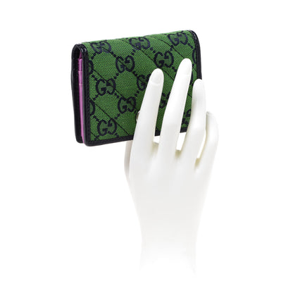 Gucci Monogram Multicolor Matelasse Diagonal GG Marmont Card Case Wallet Green Blue Yellow Candy Mousse 2 of 8