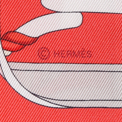 Hermes Silk Panoplie Equestre Twilly Rouge Creme Ebene 5 of 5