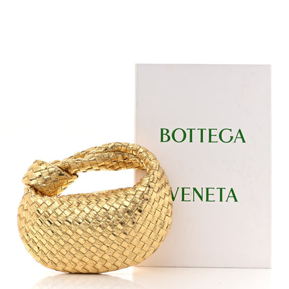 Bottega Veneta Laminated Calfskin Pressed Intreccio Mini Jodie Gold 10 of 10