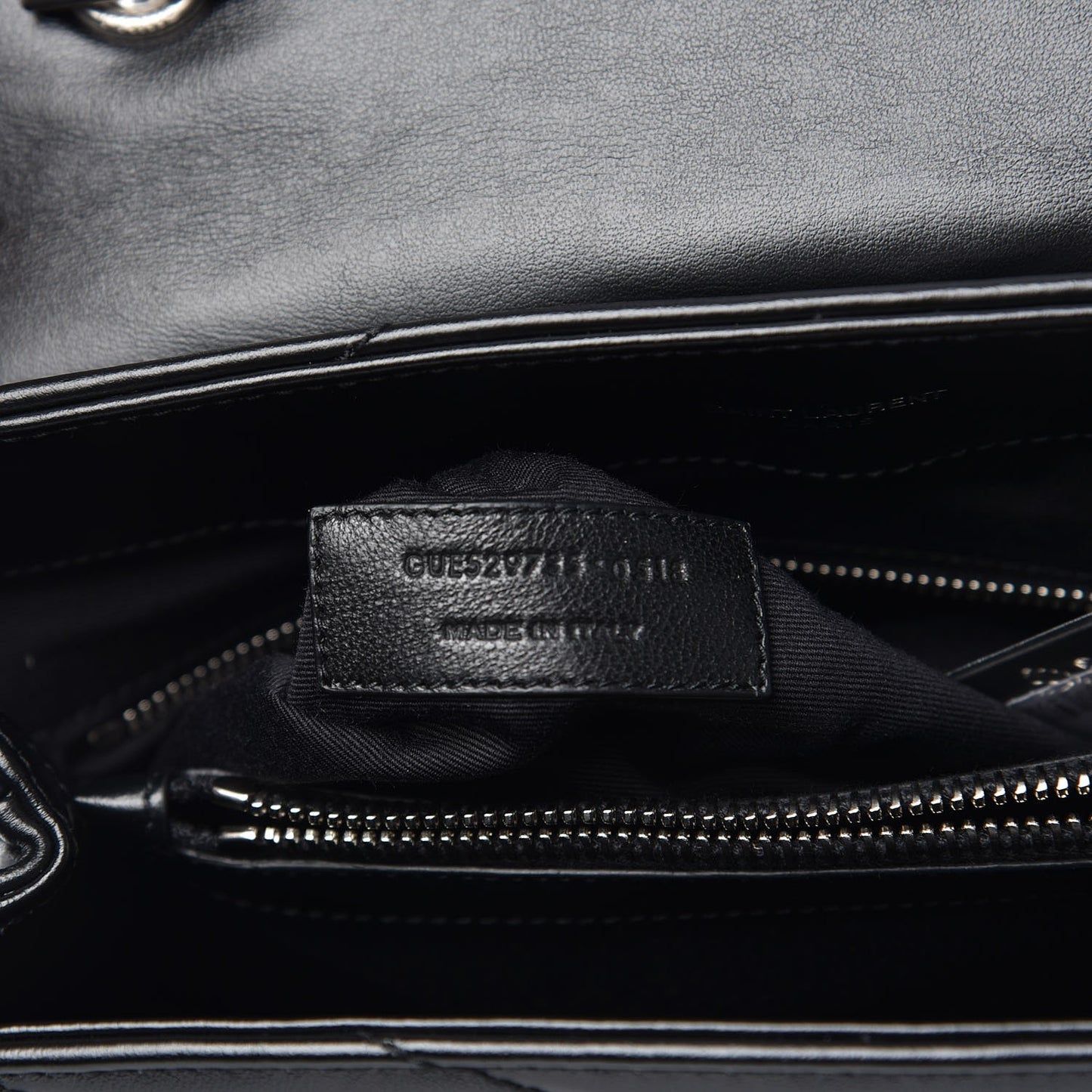 Calfskin Y Quilted Monogram Medium Loulou Satchel Black