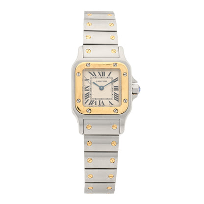 Cartier Stainless Steel 18K Yellow Gold 24mm Santos De Cartier Galbee Quartz Watch 1 of 5