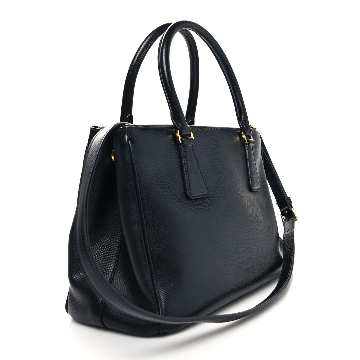 Saffiano Small Galleria Double Zip Tote Black