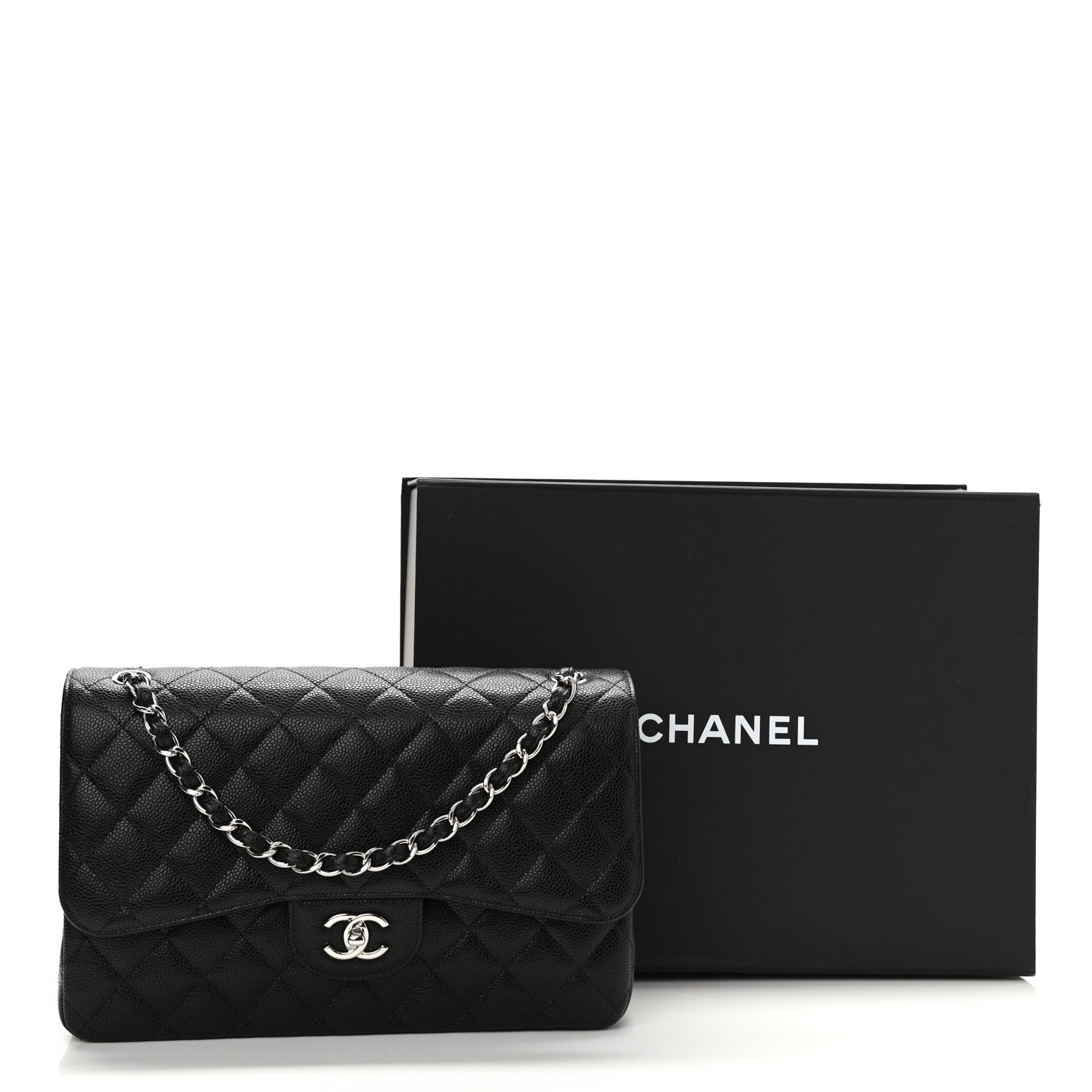 Chanel Caviar Quilted Jumbo Double Flap Black 11 of 11