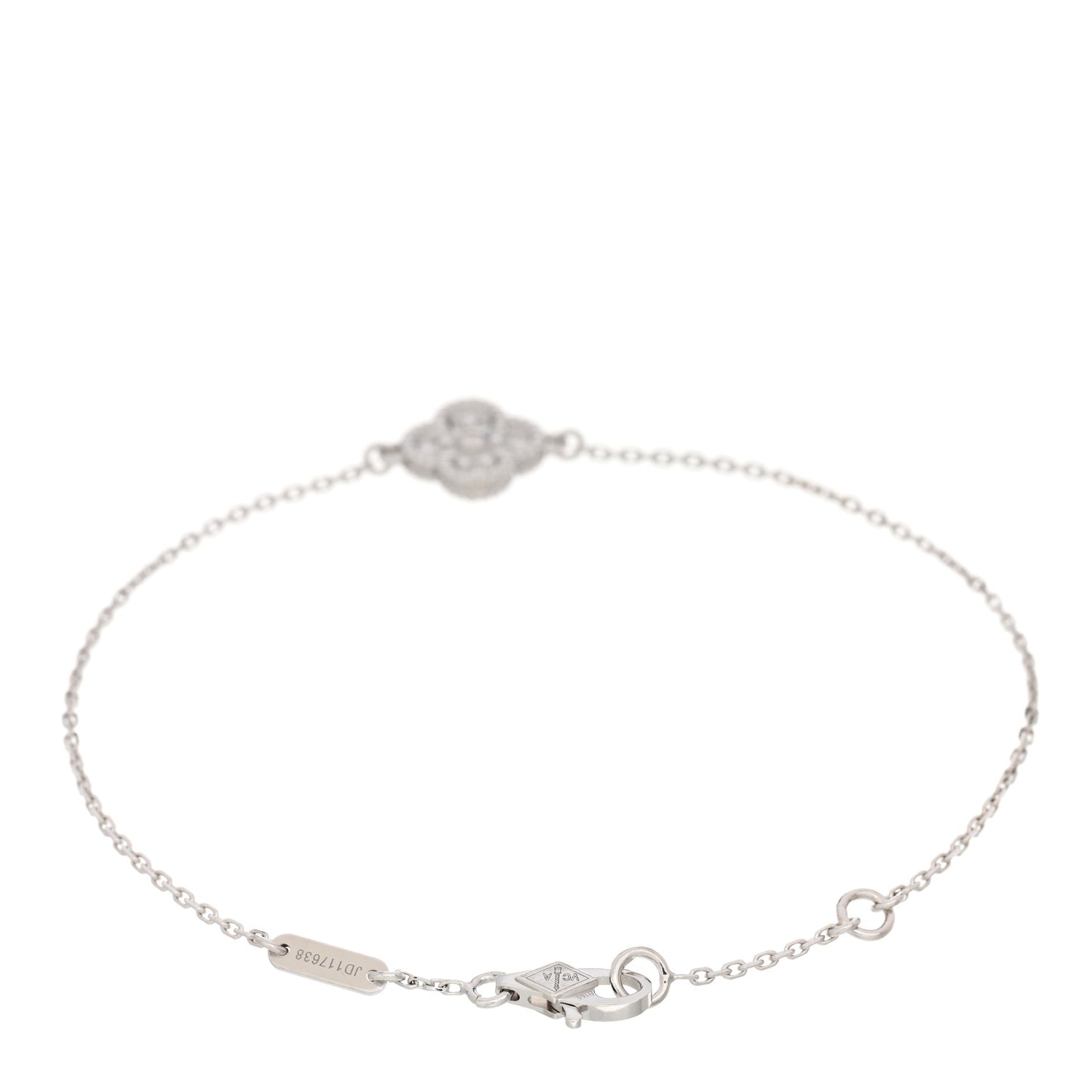 18K White Gold Diamond Sweet Alhambra Bracelet