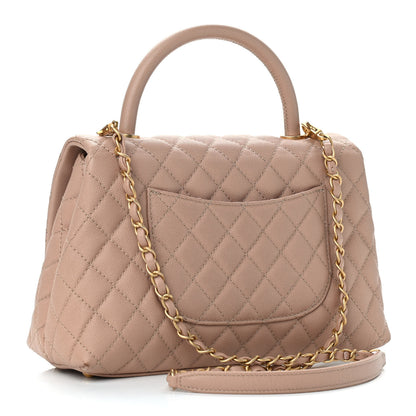 Chanel Caviar Quilted Small Coco Handle Flap Light Beige 2 of 8