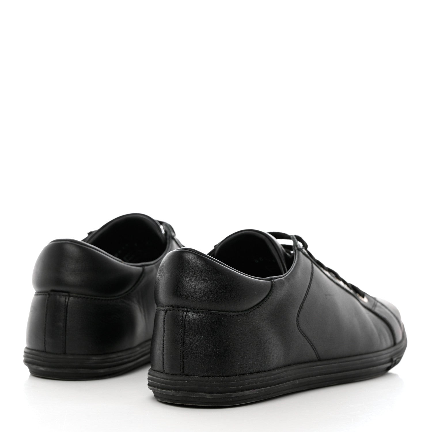 Chanel Calfskin Mens CC Cap Toe Sneakers 40 Black 4 of 12