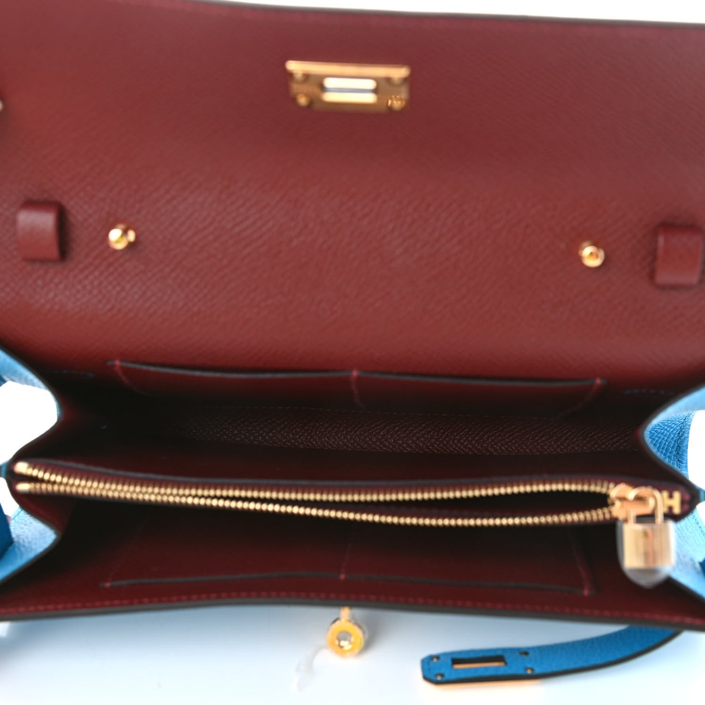 Epsom Verso Kelly Wallet To Go Bleu Frida Rouge H