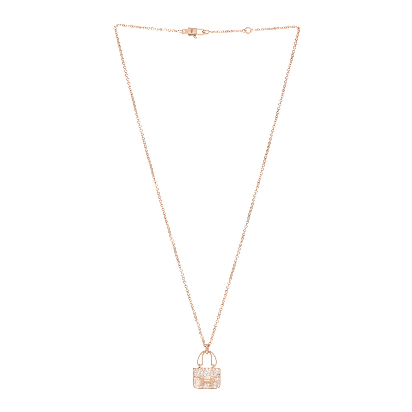 18K Rose Gold Diamond Constance Amulettes Pendant Necklace