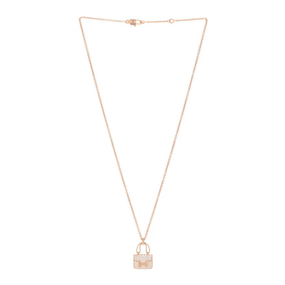 Hermes 18K Rose Gold Diamond Constance Amulettes Pendant Necklace 3 of 6