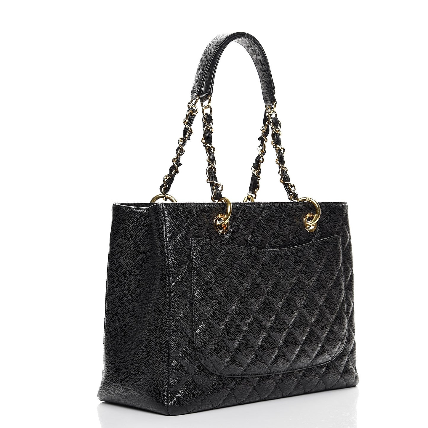 Caviar Quilted Grand Shopping Tote GST Black