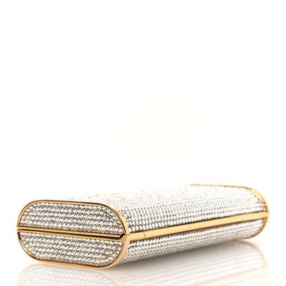 Judith Leiber Swarovski Crystal Minaudiere Clutch Silver Gold 4 of 11