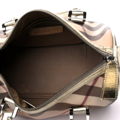 Burberry Supernova Check Metallic Small Chester Bowling Bag Gold 5 of 19