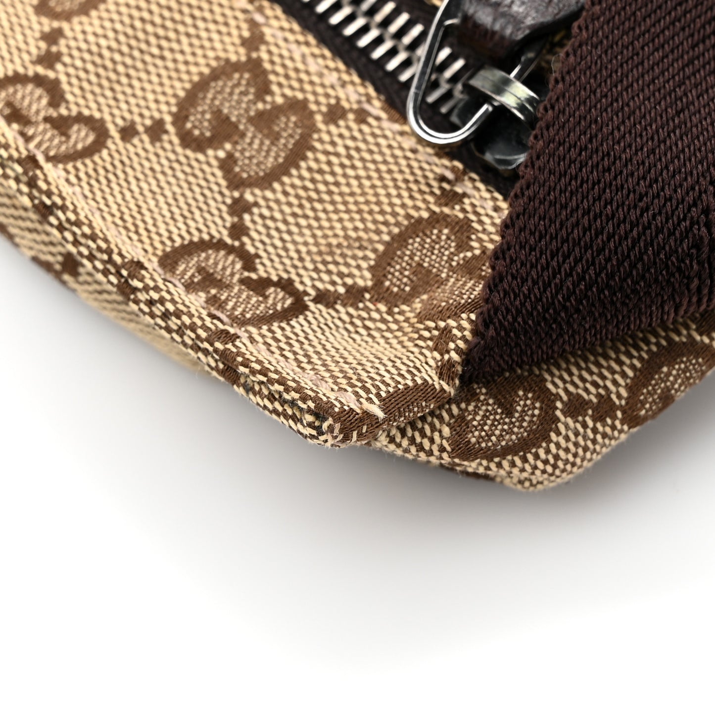 GG Monogram Double Pocket Belt Bag Dark Brown