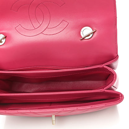 Chanel Lambskin Chevron Quilted Medium Trendy CC Dual Handle Flap Bag Dark Pink 4 of 10