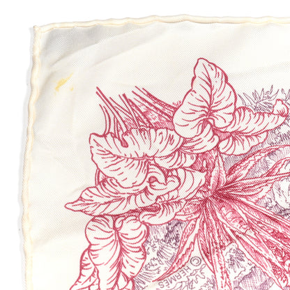 Hermes Silk Le Jardin de Leila Scarf 90 Blanc Framboise Prune 4 of 8