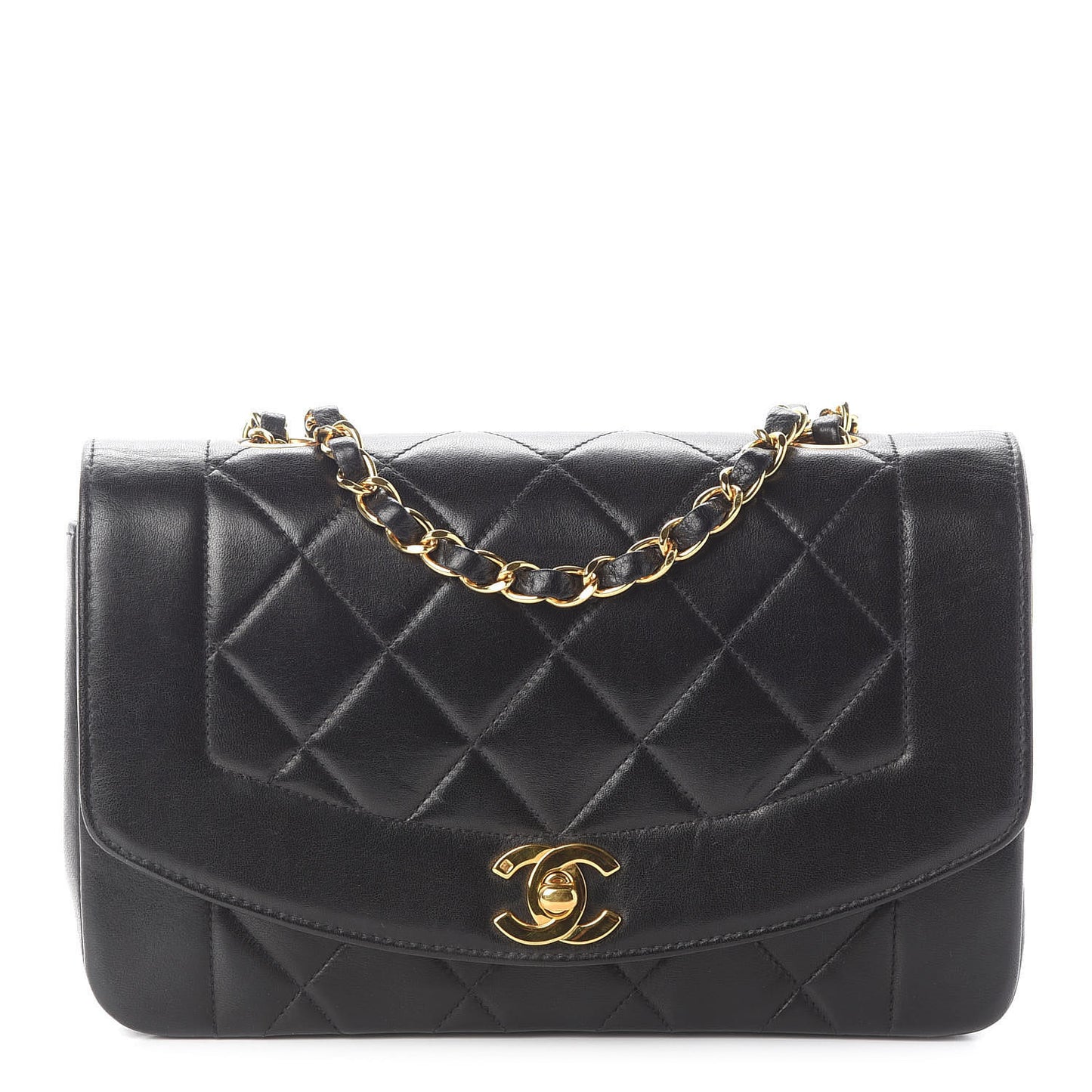 Lambskin Quilted Small Single Flap Black