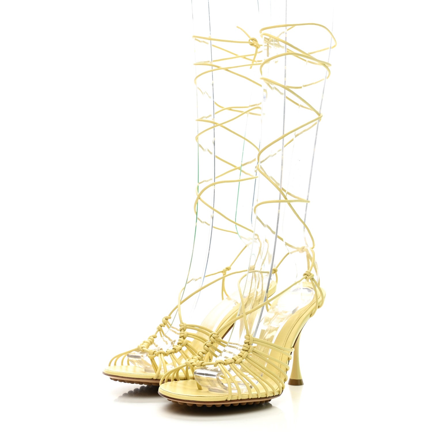 Bottega Veneta Nappa Dot Ankle Tie Sandals 37 Moon Beam 3 of 9