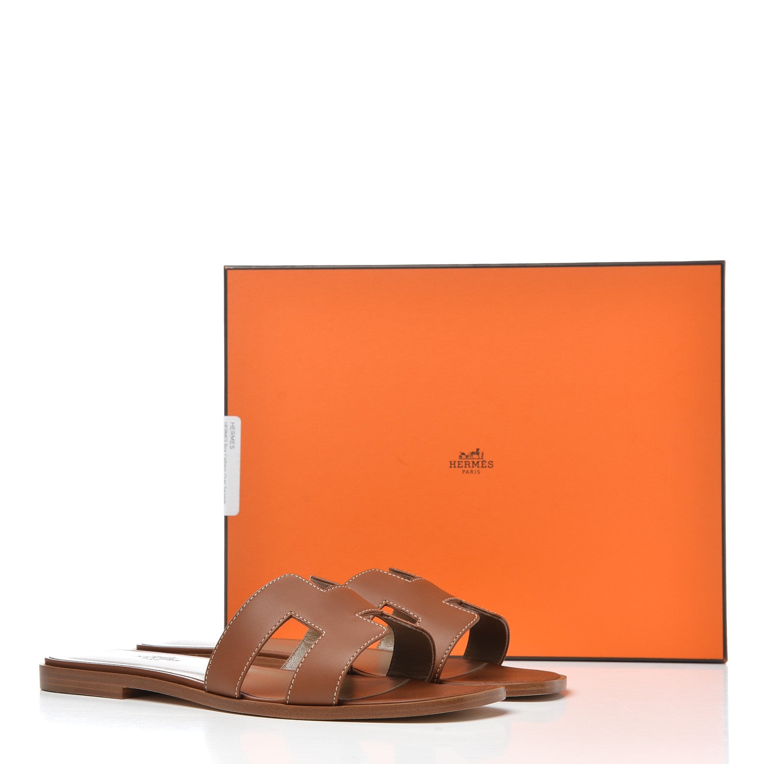 Hermes Box Calfskin Oran Sandals 39 Gold 12 of 12