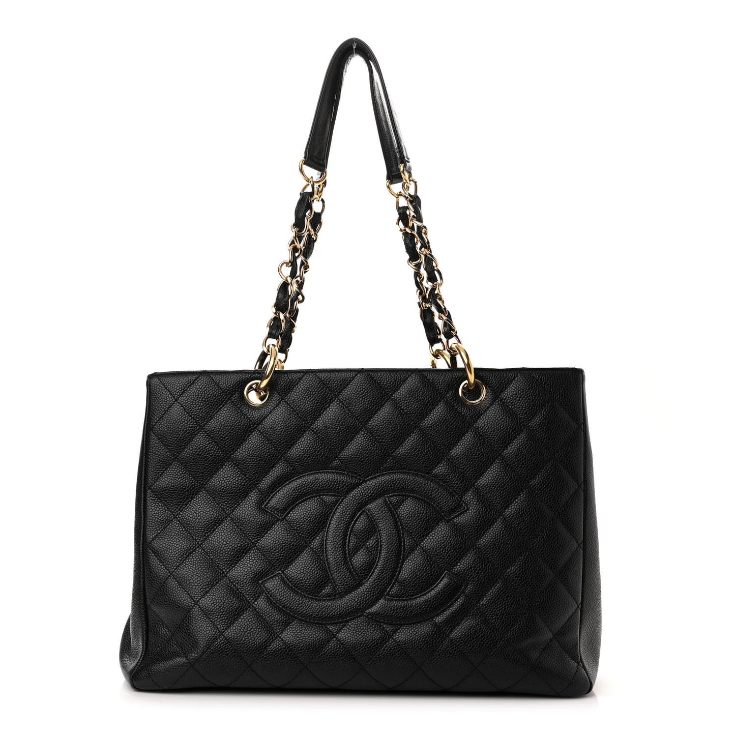 Caviar Quilted Grand Shopping Tote GST Black