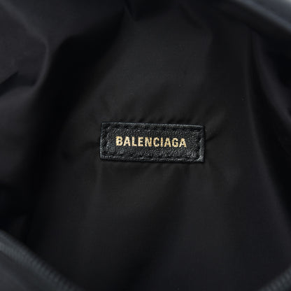 Balenciaga Sport Nylon Logo Embroidered Wheel Belt Bag Black White 5 of 9