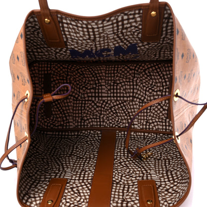 MCM Visetos Large Liz Reversible Shopper Tote Cognac 5 of 14