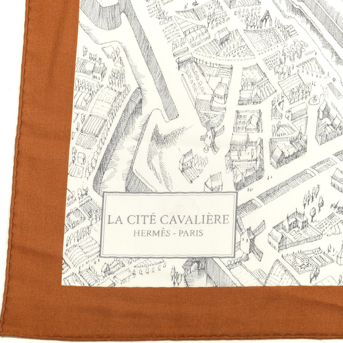 Cashmere Silk La Cite Cavaliere Shawl 140 Caramel White Anthracite