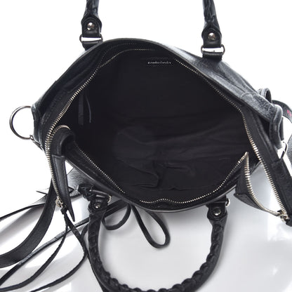 Balenciaga Agneau Classic Silver Hardware S City Logo Strap Black Rose Shocking 5 of 7