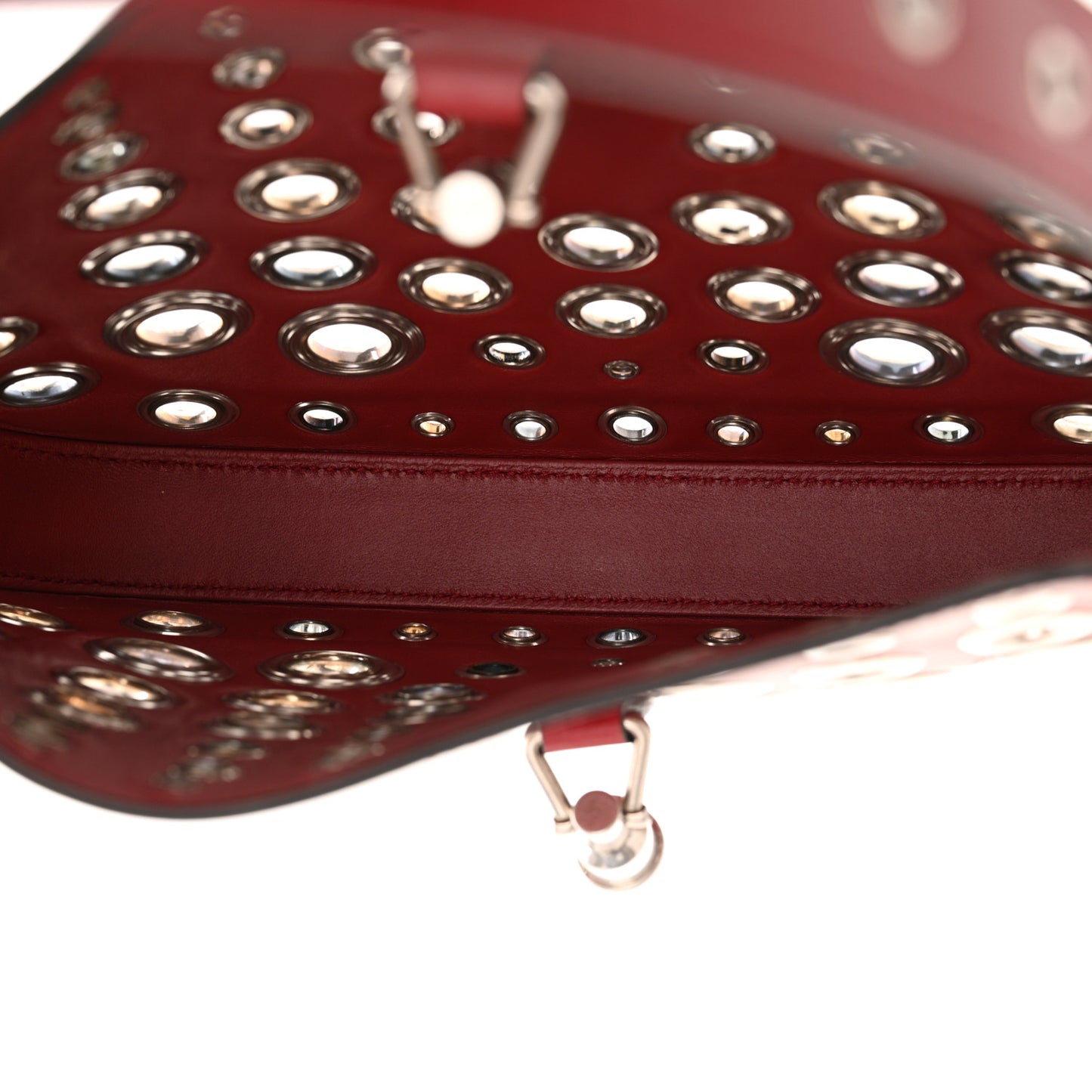 Calfskin Ha Ha Ha Jackie 1961 Eyelet Hobo Cherry Red