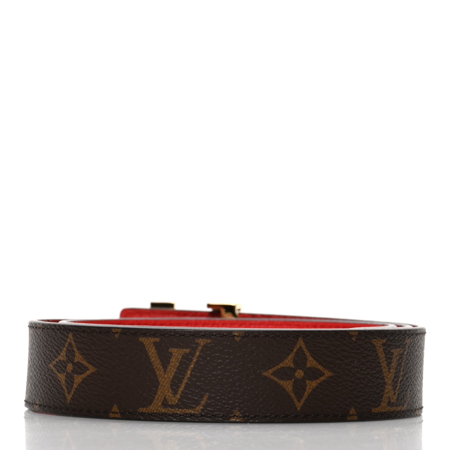 Monogram 30mm LV Initiales Reversible Belt 80 32 Coquelicot