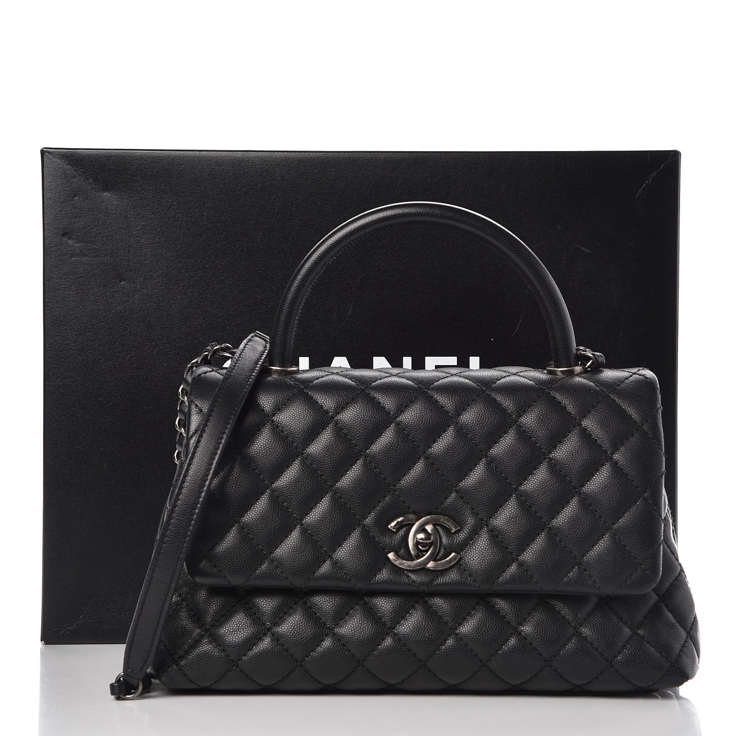 Chanel Caviar Quilted Small Coco Handle Flap Black 9 of 9