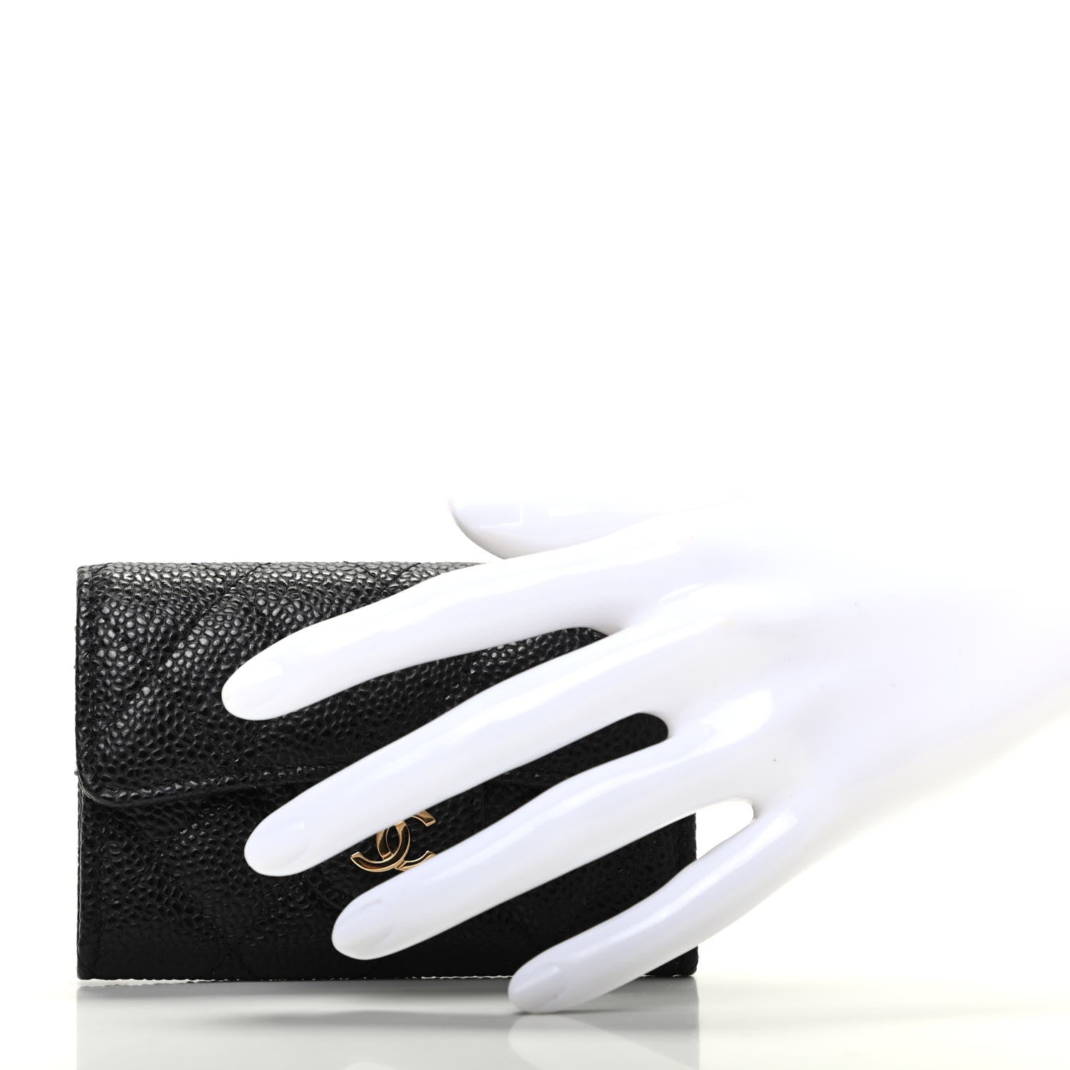 Chanel Caviar Quilted Flap Card Holder Wallet Black 2 of 9