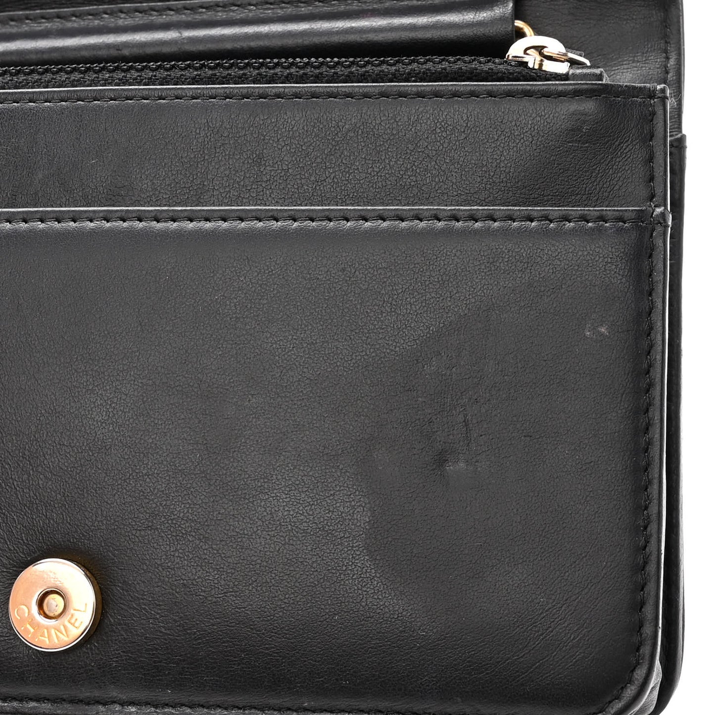Caviar Quilted Boy Wallet On Chain WOC Black