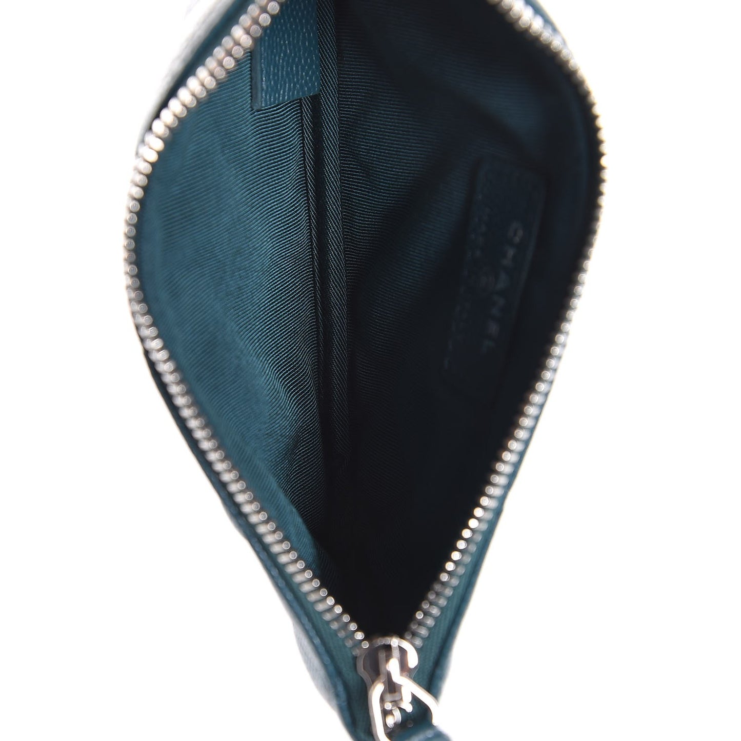 Caviar Quilted Small Cosmetic Case Dark Turquoise