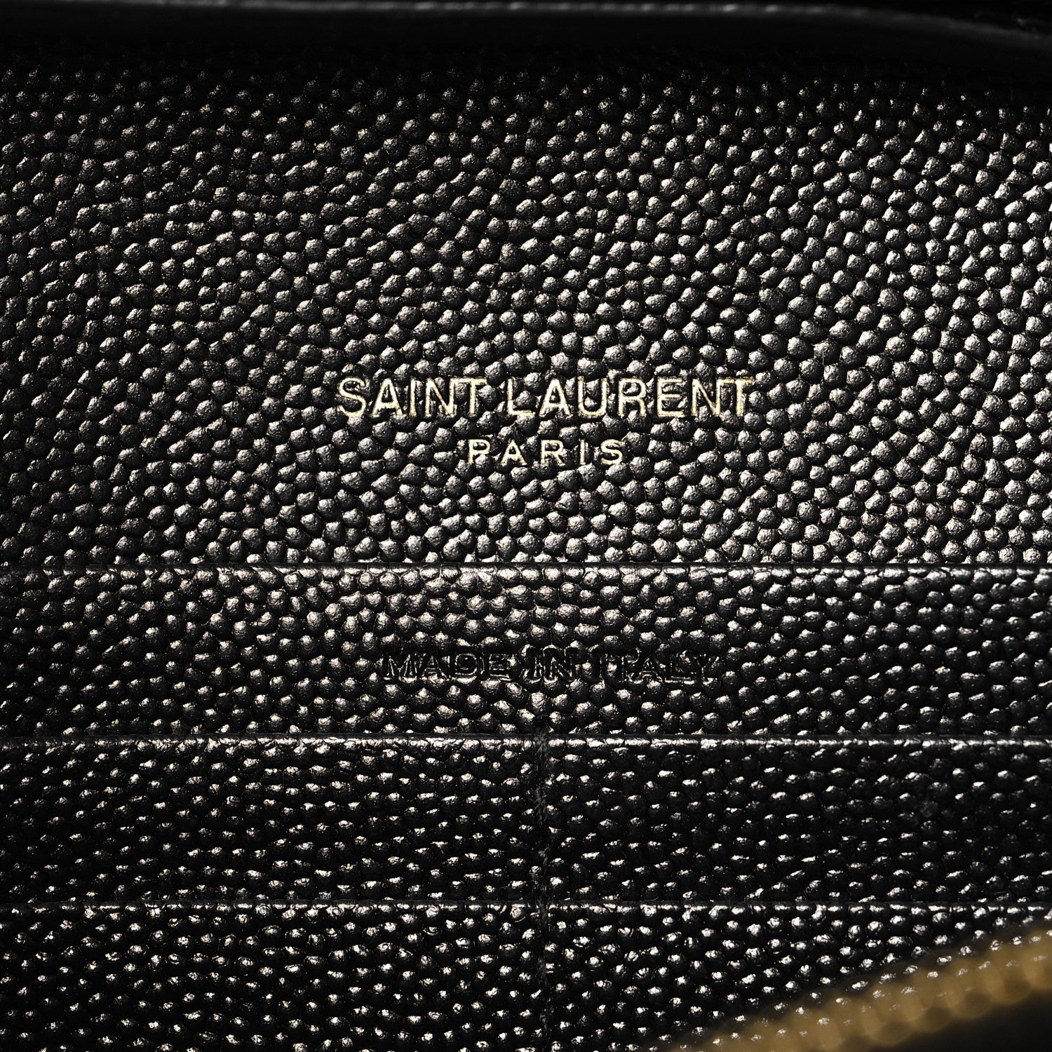 Saint Laurent Grain De Poudre Matelasse Chevron Monogram Chain Wallet Black 7 of 13